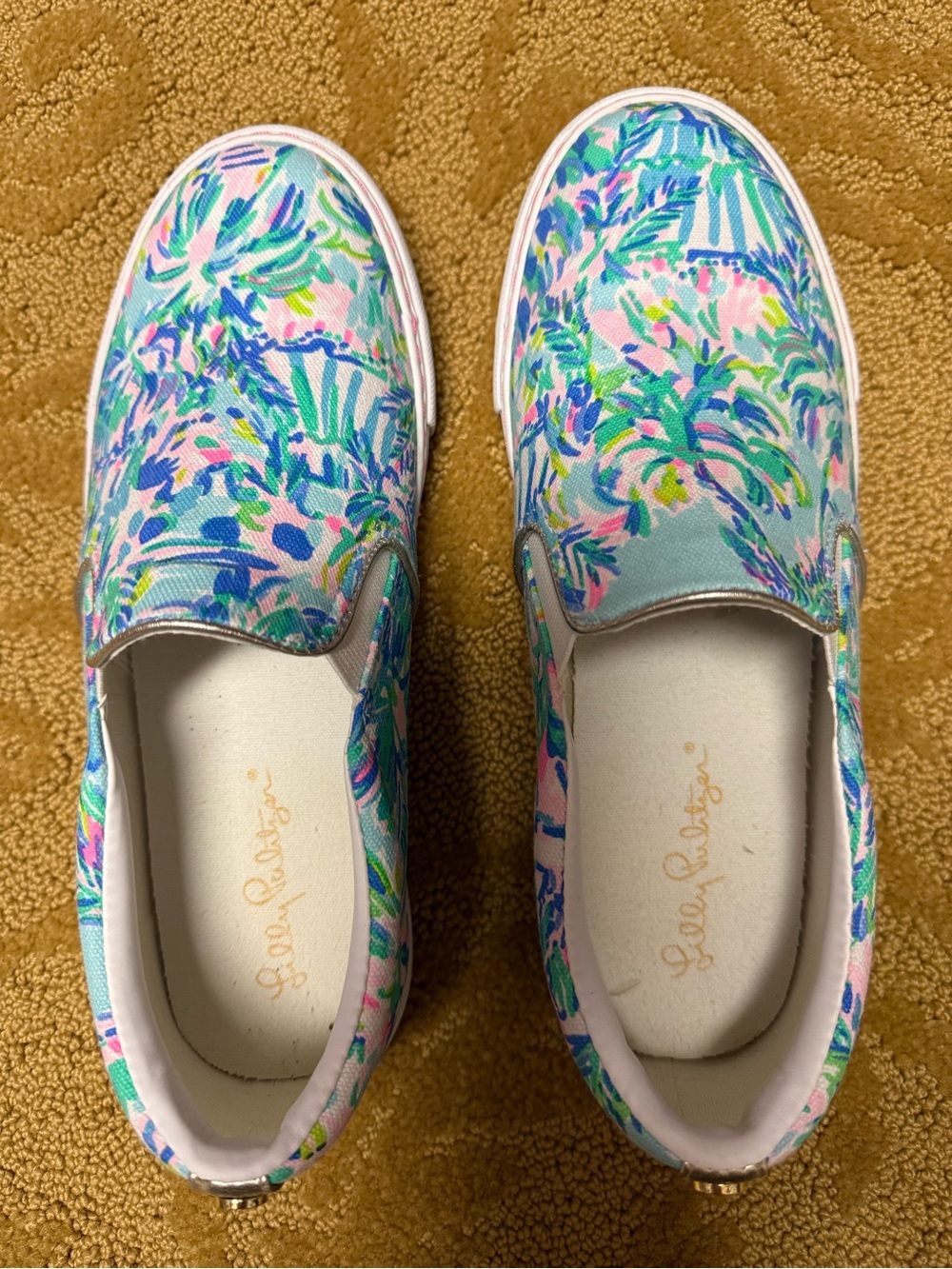 Lilly Pulitzer Slip-On Sneakers in Pink, Blue & Green Floral
